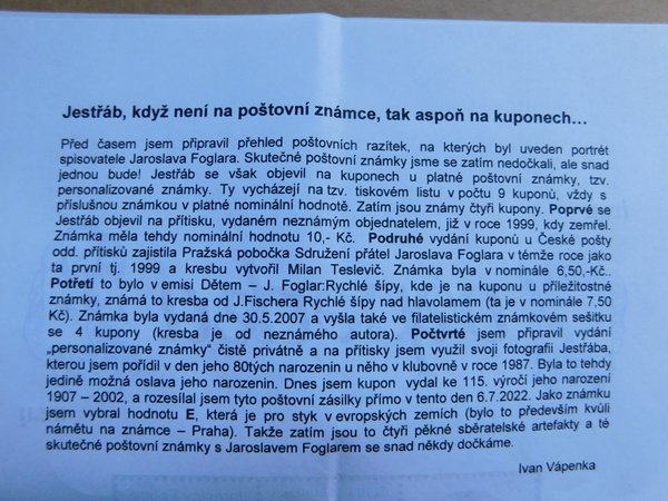 Jaroslav Foglar na kuponech